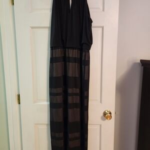London Times Black Halter Maxi Dress
